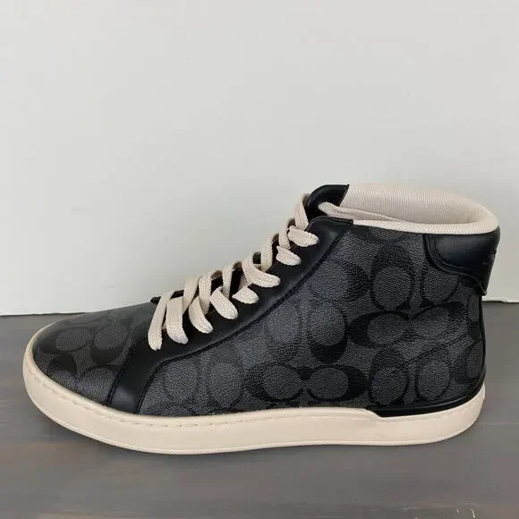 Coach Clip High Top Men’s Sneaker Charcoal Black G5385 Size 10D NWOB - Picture 2 of 11